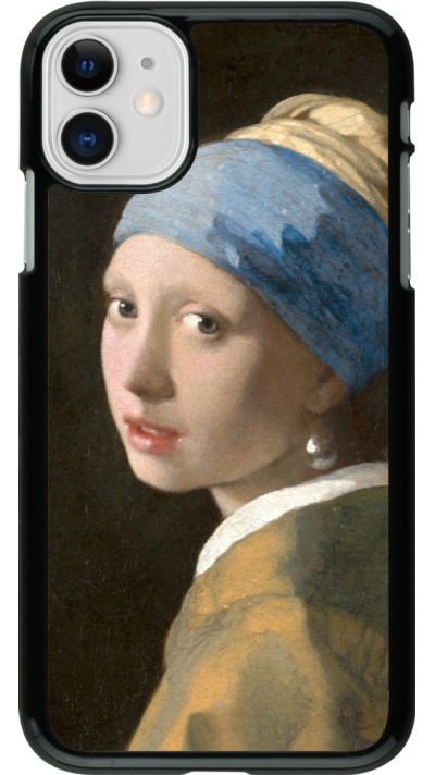Coque iPhone 11 - Tableau art - La Jeune fille à la perle - Johannes Vermeer