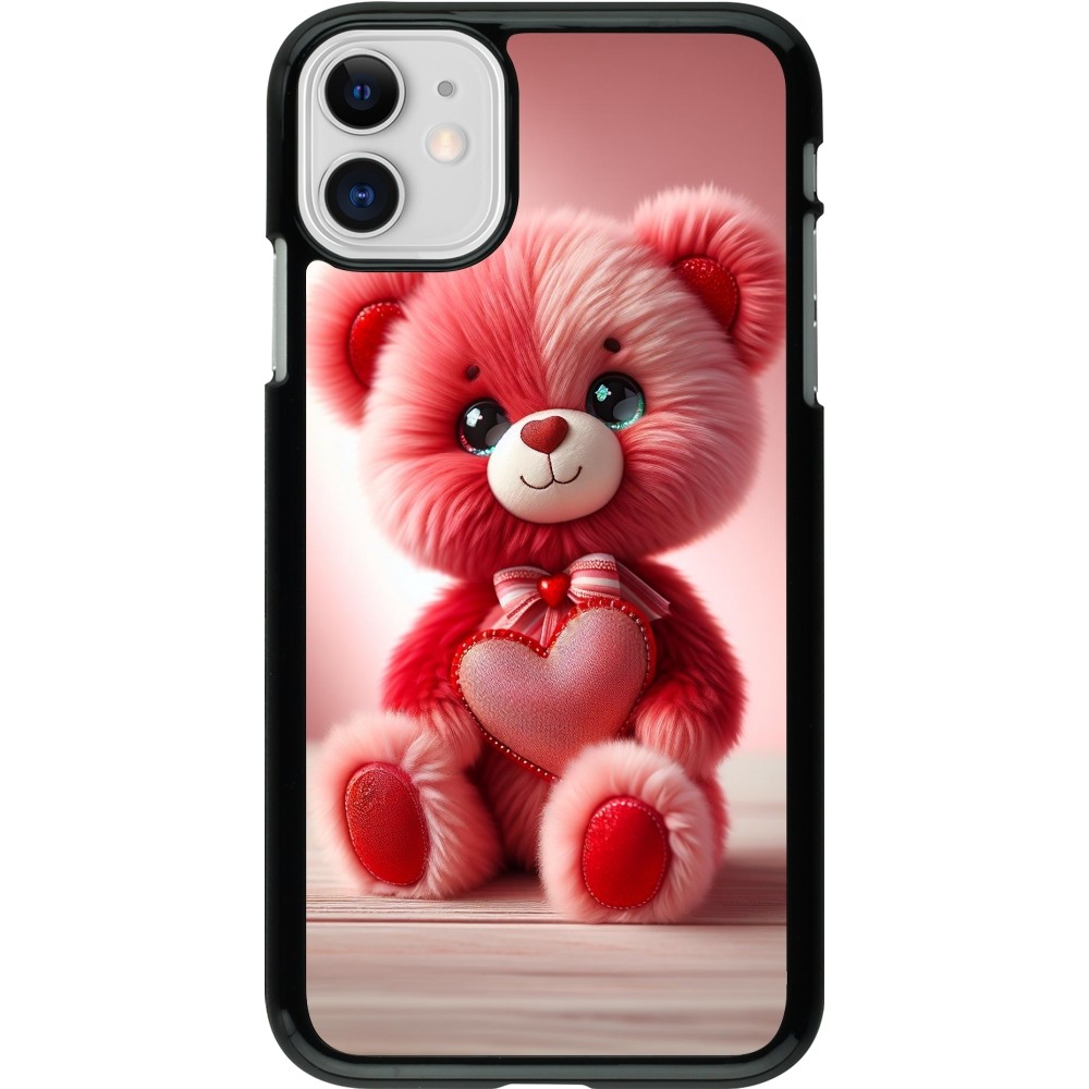 Coque iPhone 11 - Valentine 2024 Ourson rose