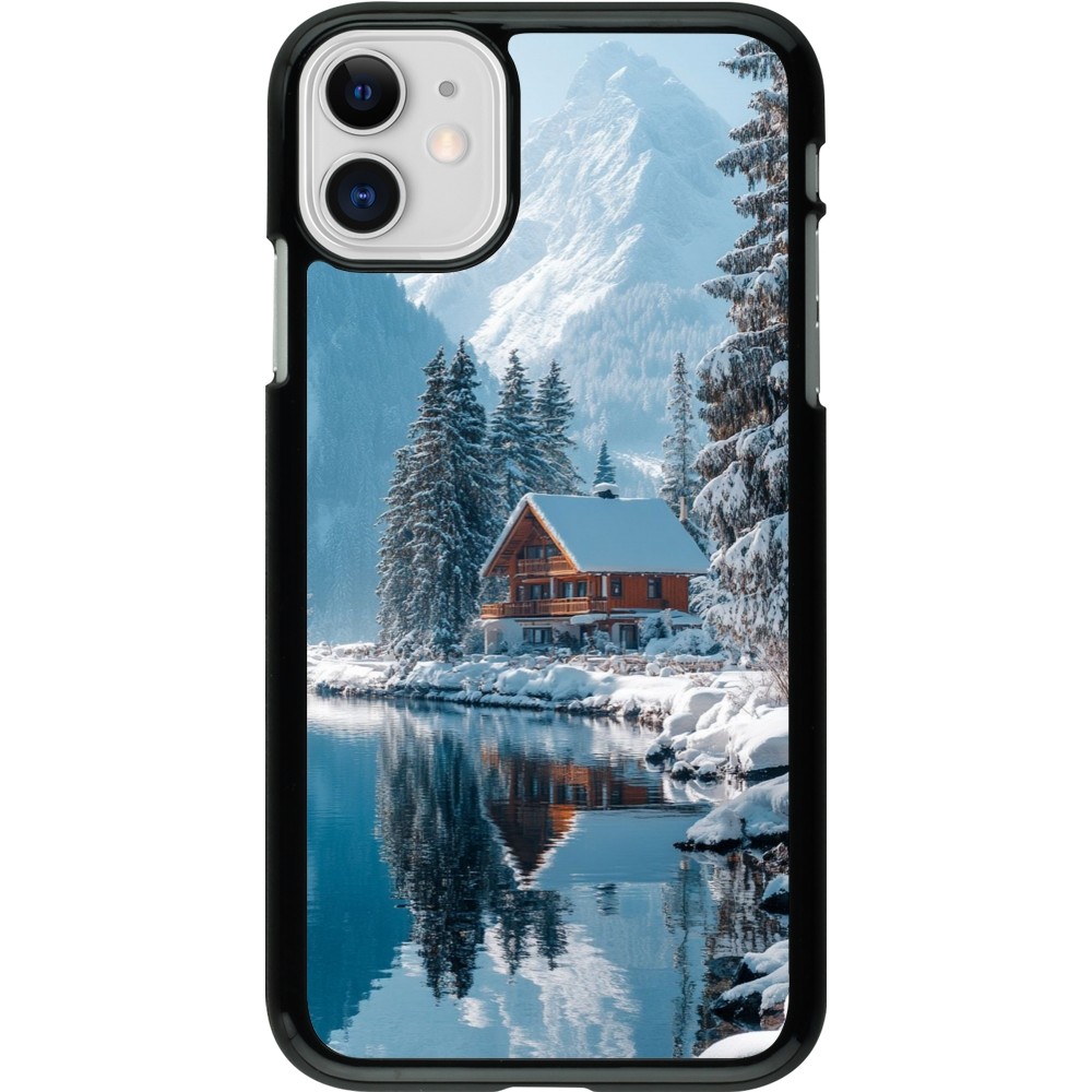 Coque iPhone 11 - Winter 25 Winter house forest day