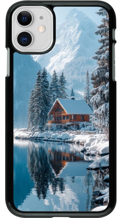 Coque iPhone 11 - Winter 25 Winter house forest day