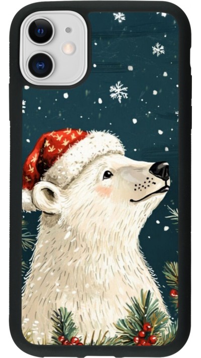 Coque iPhone 11 - Silicone rigide noir Christmas 25 Bear