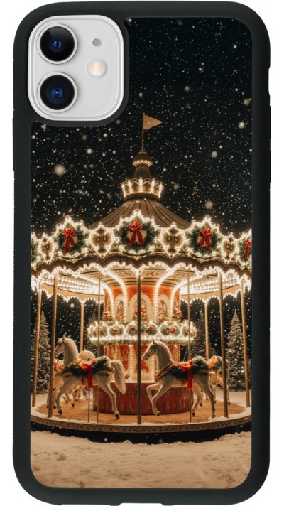 Coque iPhone 11 - Silicone rigide noir Christmas 25 Carousel