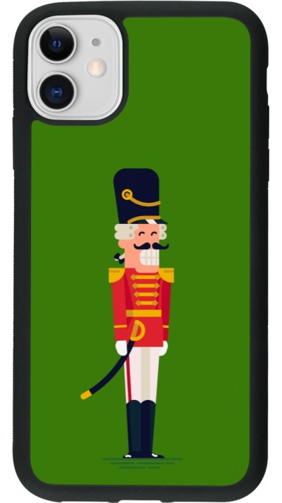 Coque iPhone 11 - Silicone rigide noir Christmas 25 Nutcracker Green