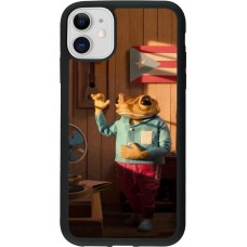 Coque iPhone 11 - Silicone rigide noir Dancing frog DTMF