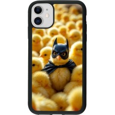 Coque iPhone 11 - Silicone rigide noir Easter 2026 Chicken Batman