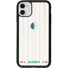 Coque iPhone 11 - Silicone rigide noir Maillot de football Algérie 2026 personnalisable