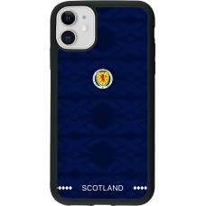 Coque iPhone 11 - Silicone rigide noir Maillot de football Ecosse 2026 personnalisable