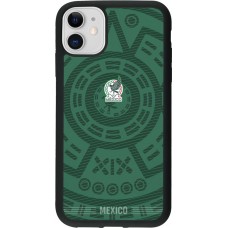 Coque iPhone 11 - Silicone rigide noir Maillot de football Mexique 2026 personnalisable