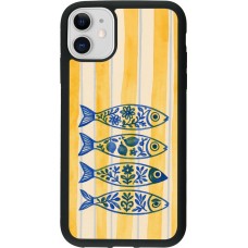 Coque iPhone 11 - Silicone rigide noir Portuguese fish 2026