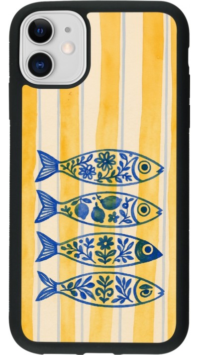 Coque iPhone 11 - Silicone rigide noir Portuguese fish 2026