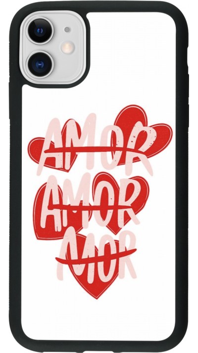 Coque iPhone 11 - Silicone rigide noir Saint Valentines Day 26 Amor