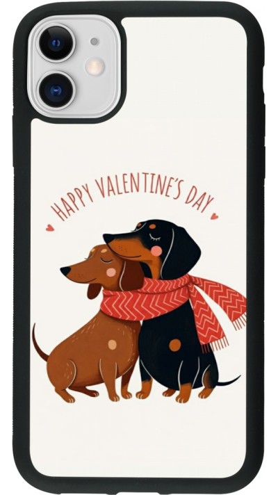 Coque iPhone 11 - Silicone rigide noir Saint Valentines Day 26 Happy Valentine
