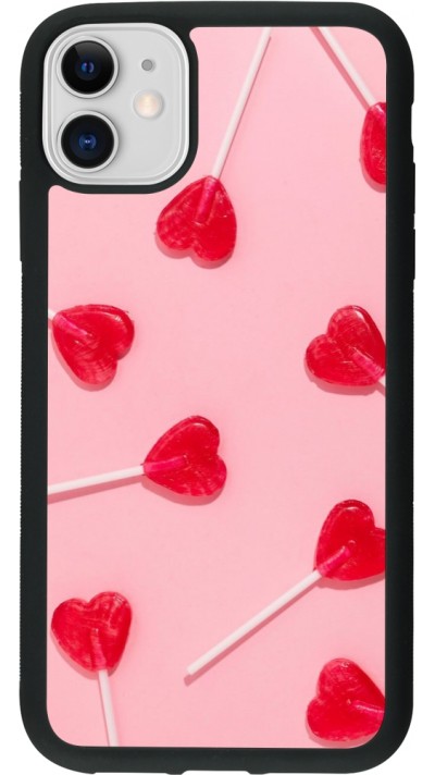 Coque iPhone 11 - Silicone rigide noir Saint Valentines Day 26 Lollipop
