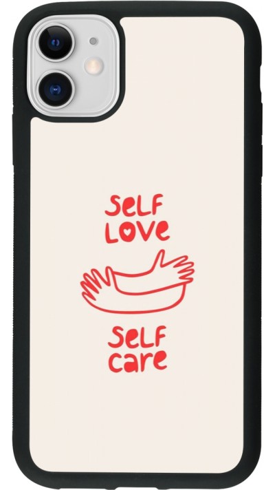 Coque iPhone 11 - Silicone rigide noir Saint Valentines Day 26 Self love self care