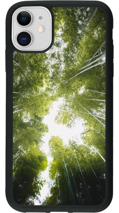 Coque iPhone 11 - Silicone rigide noir Spring 23 forest blue sky