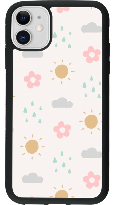 Coque iPhone 11 - Silicone rigide noir Spring 23 weather