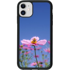 Coque iPhone 11 - Silicone rigide noir Bee on a flower Spring 2026