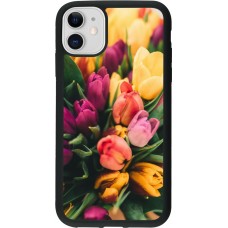 Coque iPhone 11 - Silicone rigide noir Bouquet of tulips Spring 2026