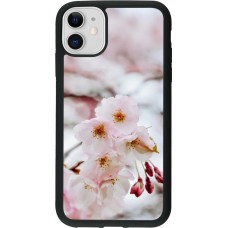 Coque iPhone 11 - Silicone rigide noir Cherry tree Spring 2026