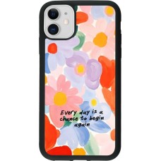 Coque iPhone 11 - Silicone rigide noir Every day is a chance Spring 2026