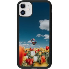 Coque iPhone 11 - Silicone rigide noir Hot air balloon Spring 2026