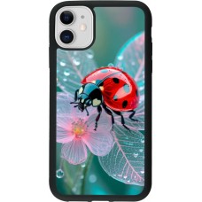 Coque iPhone 11 - Silicone rigide noir Ladybird in bloom Spring 2026