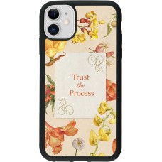 Coque iPhone 11 - Silicone rigide noir Trust the process Spring 2026