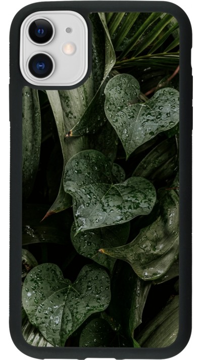 Coque iPhone 11 - Silicone rigide noir Spring 23 fresh plants