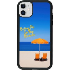 Coque iPhone 11 - Silicone rigide noir Summer 2025 Bring me to the beach