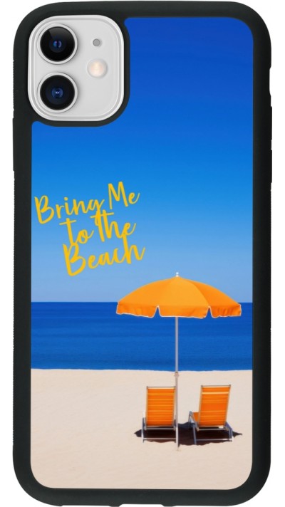 Coque iPhone 11 - Silicone rigide noir Summer 2025 Bring me to the beach