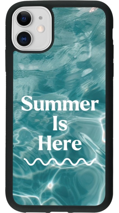 Coque iPhone 11 - Silicone rigide noir Summer 2025 Summer is here