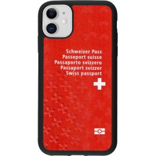 Coque iPhone 11 - Silicone rigide noir Swiss Passport