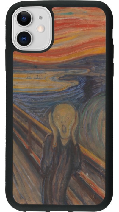Coque iPhone 11 - Silicone rigide noir Tableau art - Le Cri - Edvard Munch