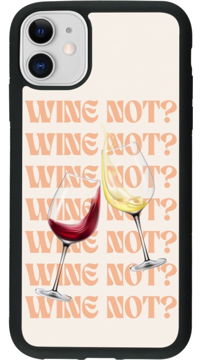 Coque iPhone 11 - Silicone rigide noir Wine not