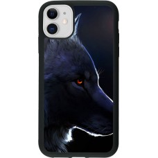 Coque iPhone 11 - Silicone rigide noir Wolf Shape