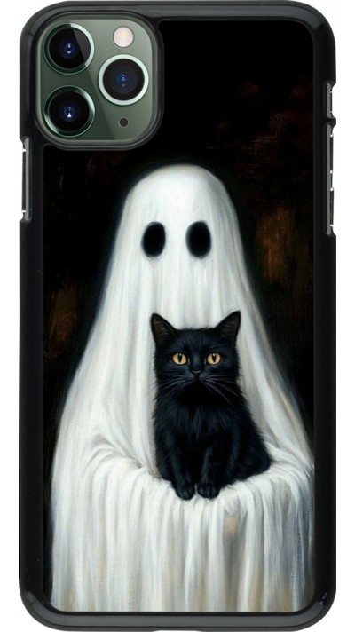 Coque iPhone 11 Pro Max - Halloween 2025 Ghost with black cat