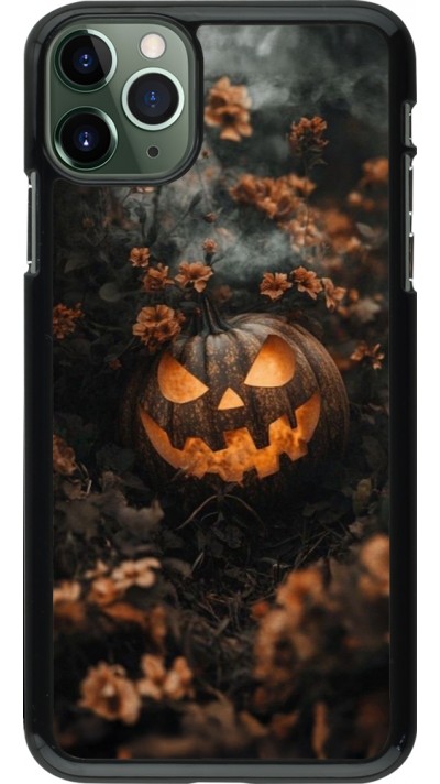 Coque iPhone 11 Pro Max - Halloween 2025 Pumpkin with flowers