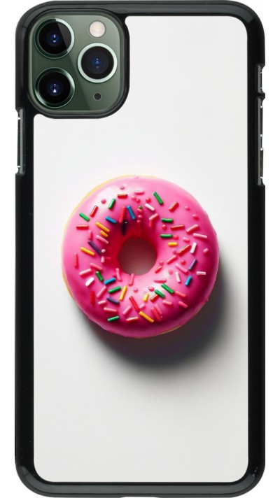 Coque iPhone 11 Pro Max - Weißer Hintergrund, pinker Donut