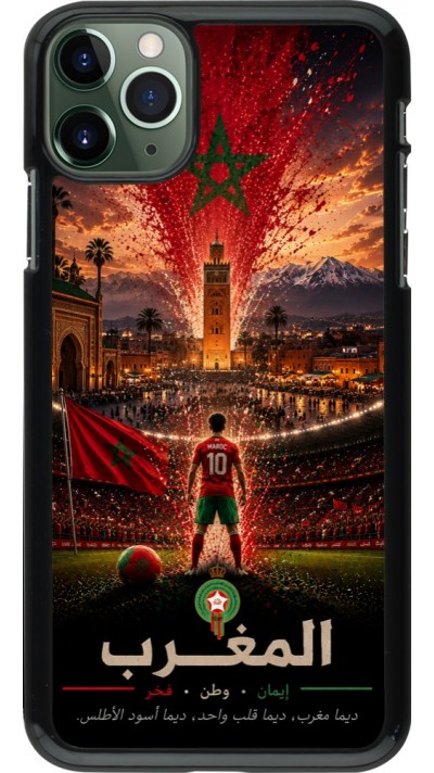 Coque iPhone 11 Pro Max - Football Maroc splash 2026