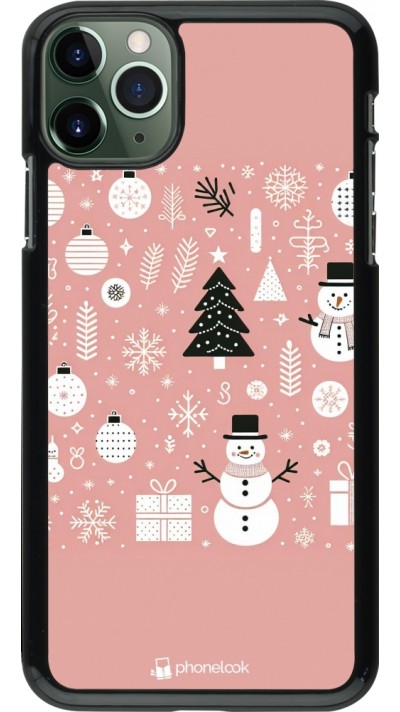 iPhone 11 Pro Max Case Hülle - Weihnachten 2024 Rose Schneemann Weihnachten