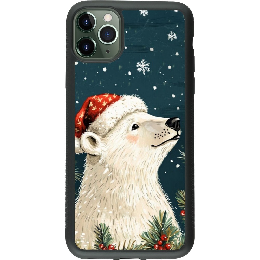 Coque iPhone 11 Pro Max - Silicone rigide noir Christmas 25 Bear