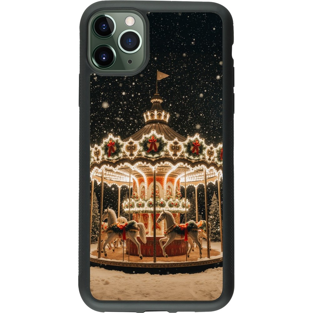 Coque iPhone 11 Pro Max - Silicone rigide noir Christmas 25 Carousel