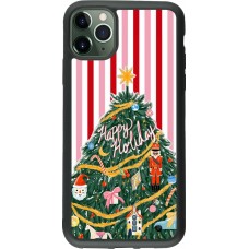 Coque iPhone 11 Pro Max - Silicone rigide noir Christmas 25 Happy Holiday