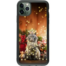 Coque iPhone 11 Pro Max - Silicone rigide noir Christmas 25 Xmas Cat