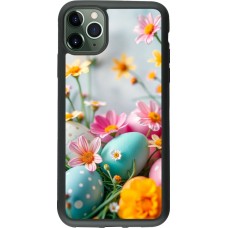 iPhone 11 Pro Max Case Hülle - Silikon schwarz Easter 2026 Eggs with flowers