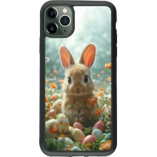 iPhone 11 Pro Max Case Hülle - Silikon schwarz Easter 2026 Rabbit in the garden