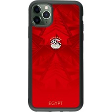 Coque iPhone 11 Pro Max - Silicone rigide noir Maillot de football Égypte 2026 personnalisable