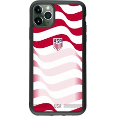 Coque iPhone 11 Pro Max - Silicone rigide noir Maillot de football États-Unis 2026 personnalisable