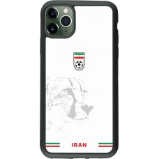 Coque iPhone 11 Pro Max - Silicone rigide noir Maillot de football Iran 2026 personnalisable