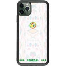 Coque iPhone 11 Pro Max - Silicone rigide noir Maillot de football Sénégal 2026 personnalisable